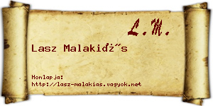 Lasz Malakiás névjegykártya